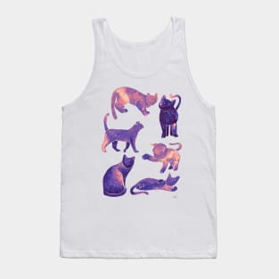 Galaxy Cats Pattern - Pastel Purple Tank Top